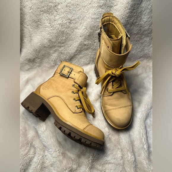 Timberland Shoes - Timberland Kori Park Womens Size 7 Wheat Nubuck Suede Leather 6in Lace Up Heel